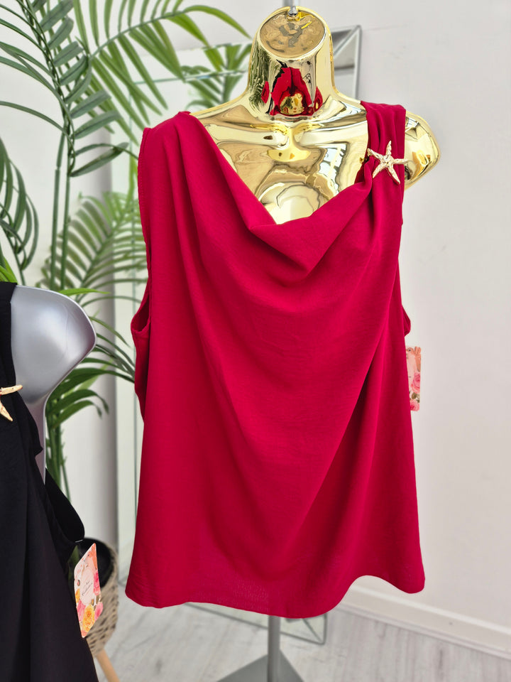 Starfish Cowl Neck Top (choose your Colour) - (fits Sizes 14 to 20)