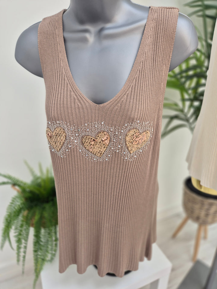 Hannah Heart Vest Top - (choose your Colour)