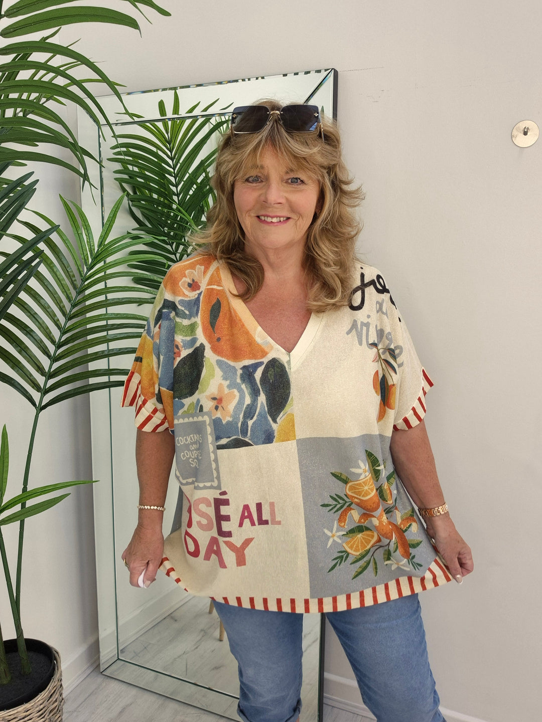 Carla Shimmer Top -  Trip around the Sun (Oversized)