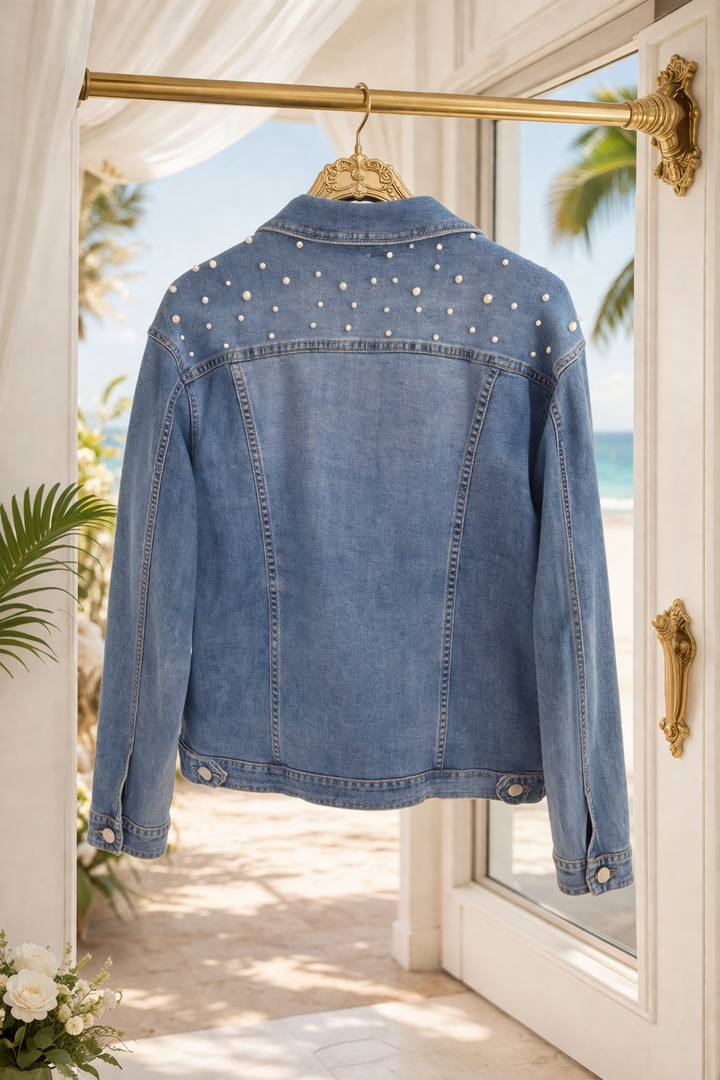 Pearl Denim Jacket with Stretch (Stonewashed) - (choose your Size)