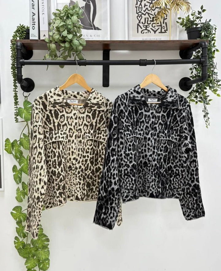 Zara Leopard Print Knitted Jacket (choose your Colour)