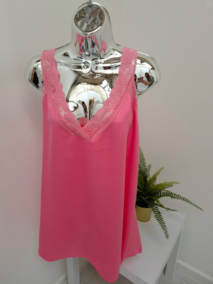 Linzi Lace Cami Top (Curvy) - (choose your Colour)