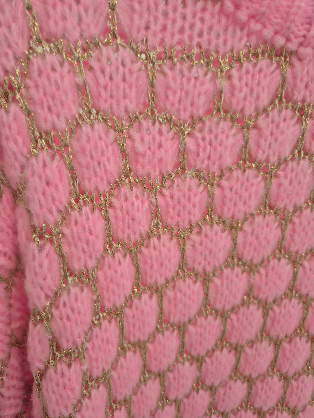 Honeycomb Jumper - (One Size, up to Size 16) - Pink/Gold