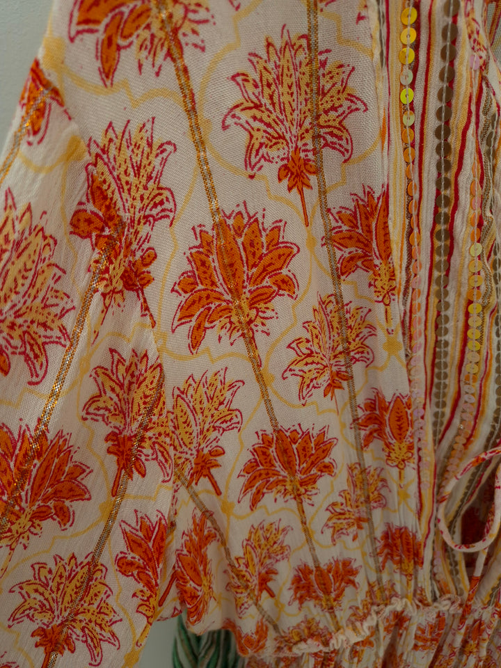 Boho Floral Dress with Gold Metallic - (choose your Colour) (Petite Size)