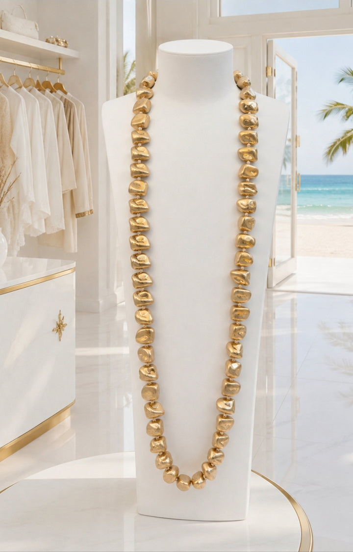 Statement Necklace - Chunky Gold Nuggets