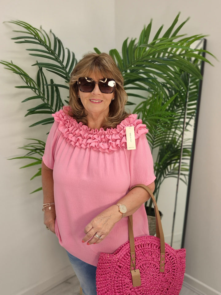 Bella Bardot Top - (choose your Colour) - (Curvy)
