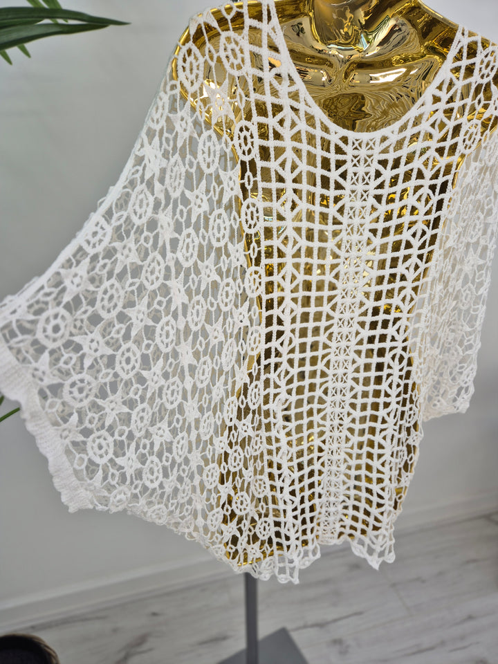 Carla Crochet Top - (choose your Colour) - (One Size/Curvy)