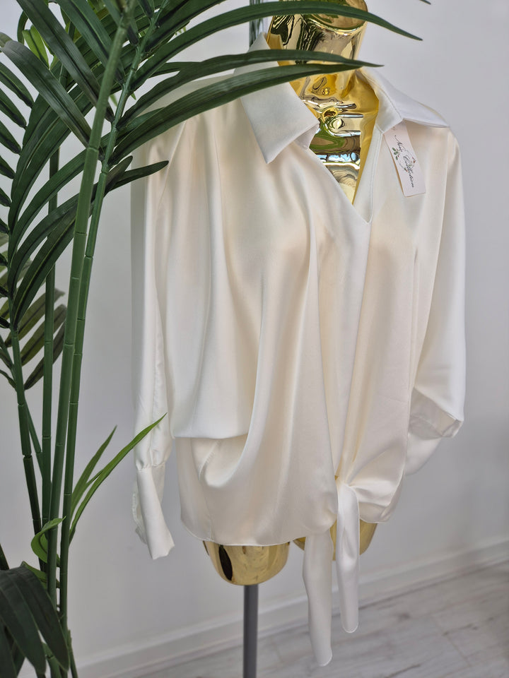 Sasha Satin Tie Blouse - (choose your Colour)