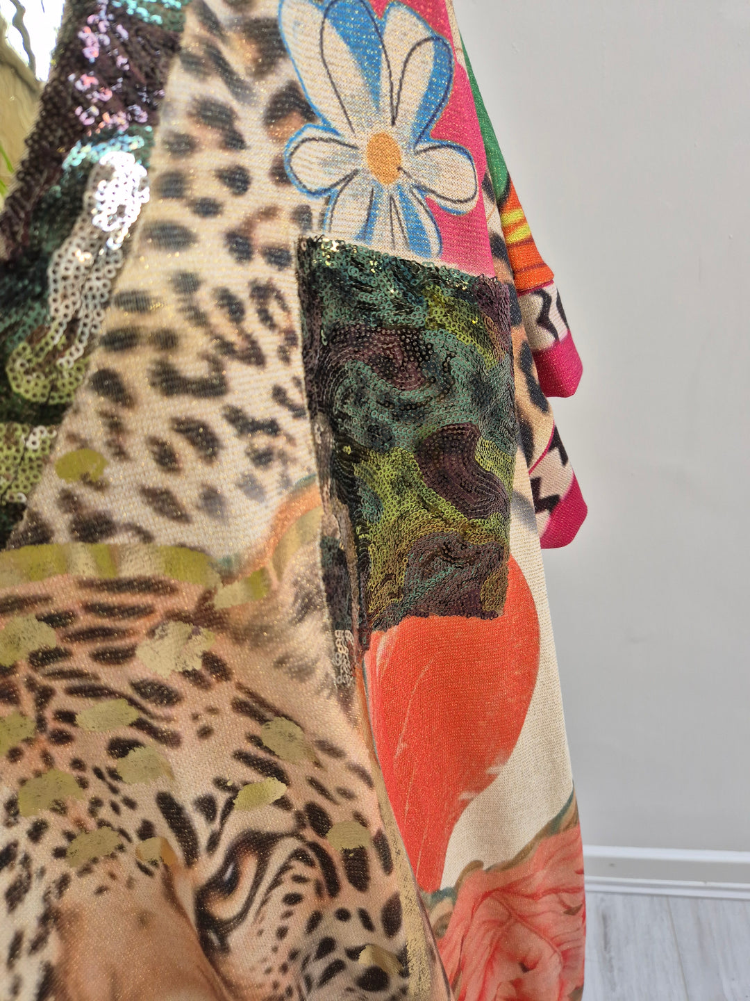 Carla Shimmer Maxi Length Dress - Leopard/Positive Vibes (Loose Fit)