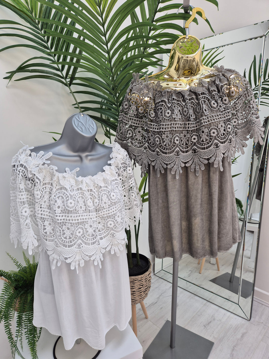Florence Lace Bardot Top - (choose your Colour)