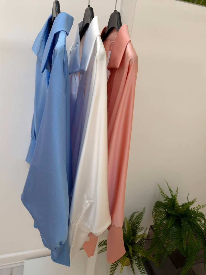 Sasha Satin Tie Blouse - (choose your Colour)
