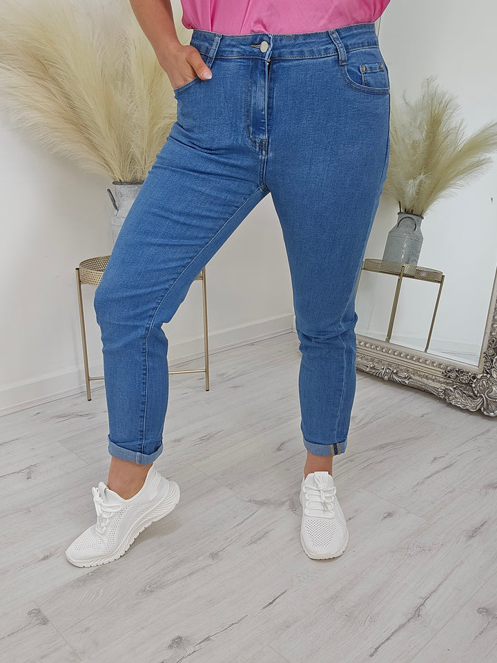 G Smack Turn Up Jeans - Mid Denim (All Sizes)
