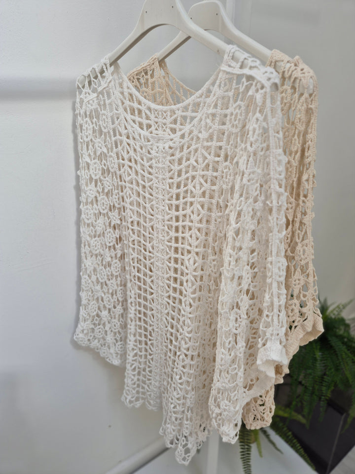 Carla Crochet Top - (choose your Colour) - (One Size/Curvy)