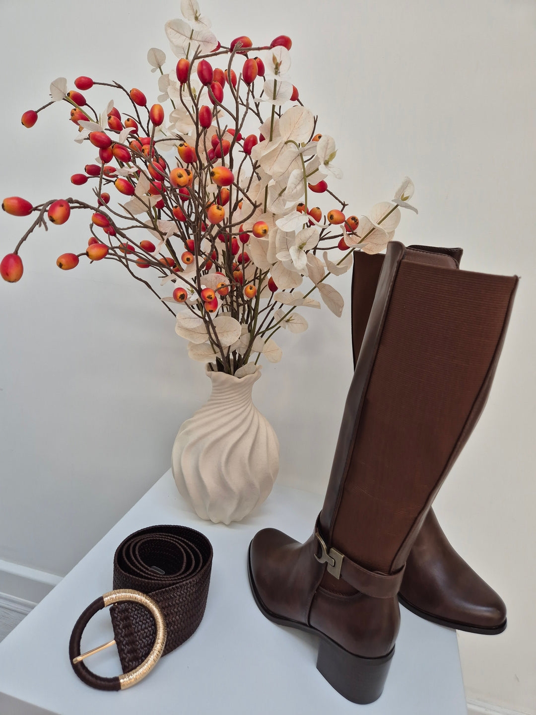 Hamptons Riding Boots with Elasticated Stretchy Back - Chocolate