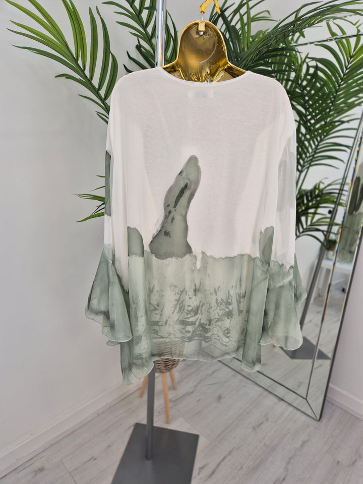 Chiffon Overlay Top - (choose your Colour) - (Curvy)