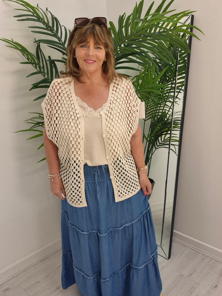 Chambray Maxi Skirt - (choose your Colour) (Curvy)