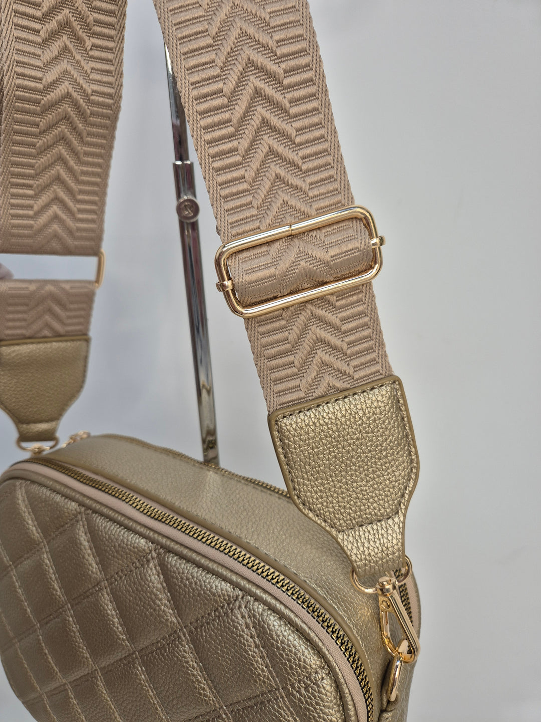 Diamond Quilted Bag - Metallic Gold (Gold Tone)