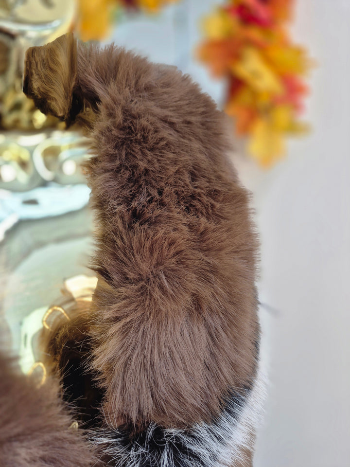 Oslo Faux Fur Two Tone Gilet with Crystal Fastenings - Chocolate (One Size - fits up to Size 10 up to Size 16)