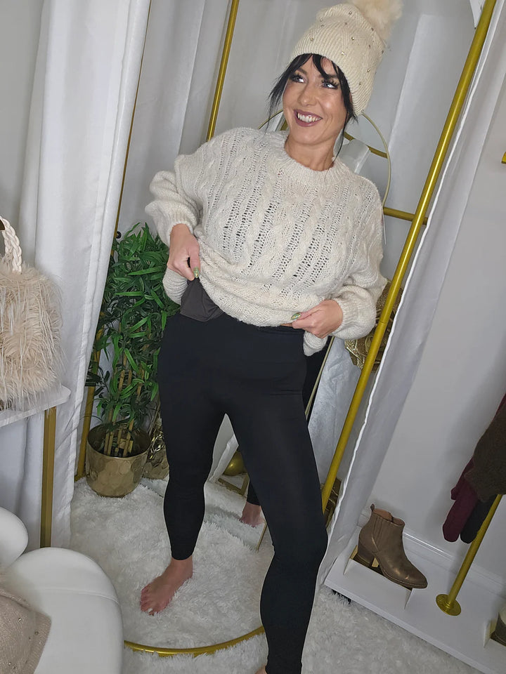 Fleece Lined Leggings - Black (choose your Size)