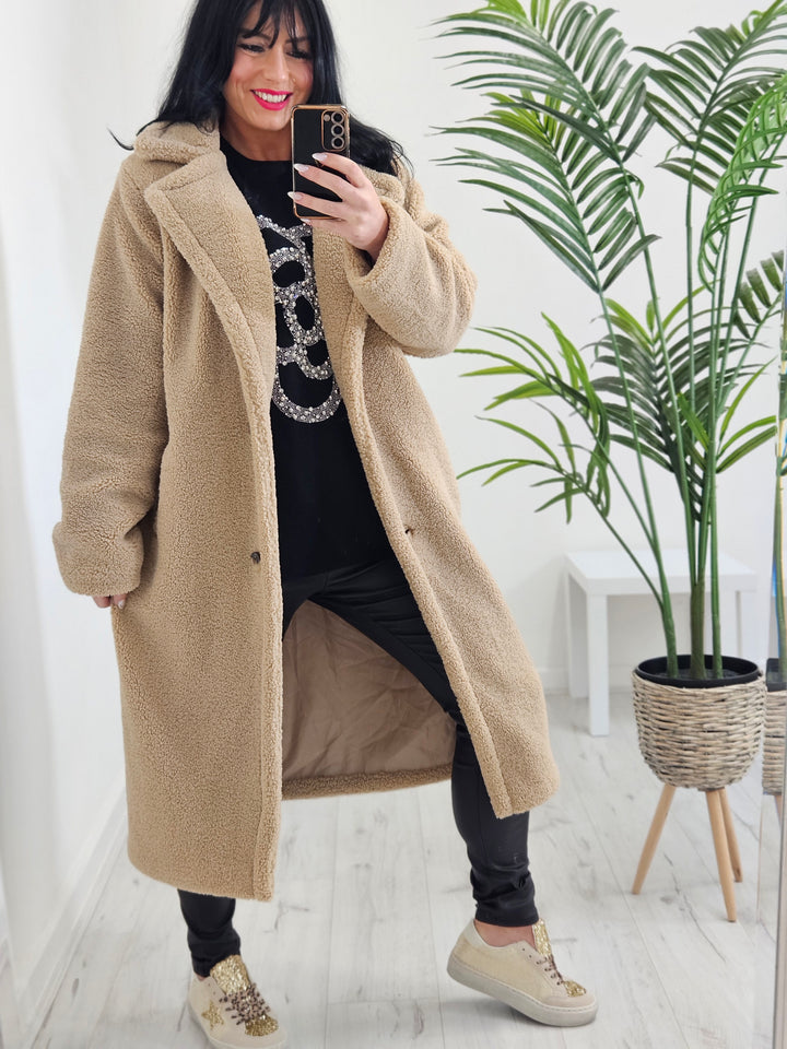 Sherpa Shearling Long Coat - (choose your Colour)