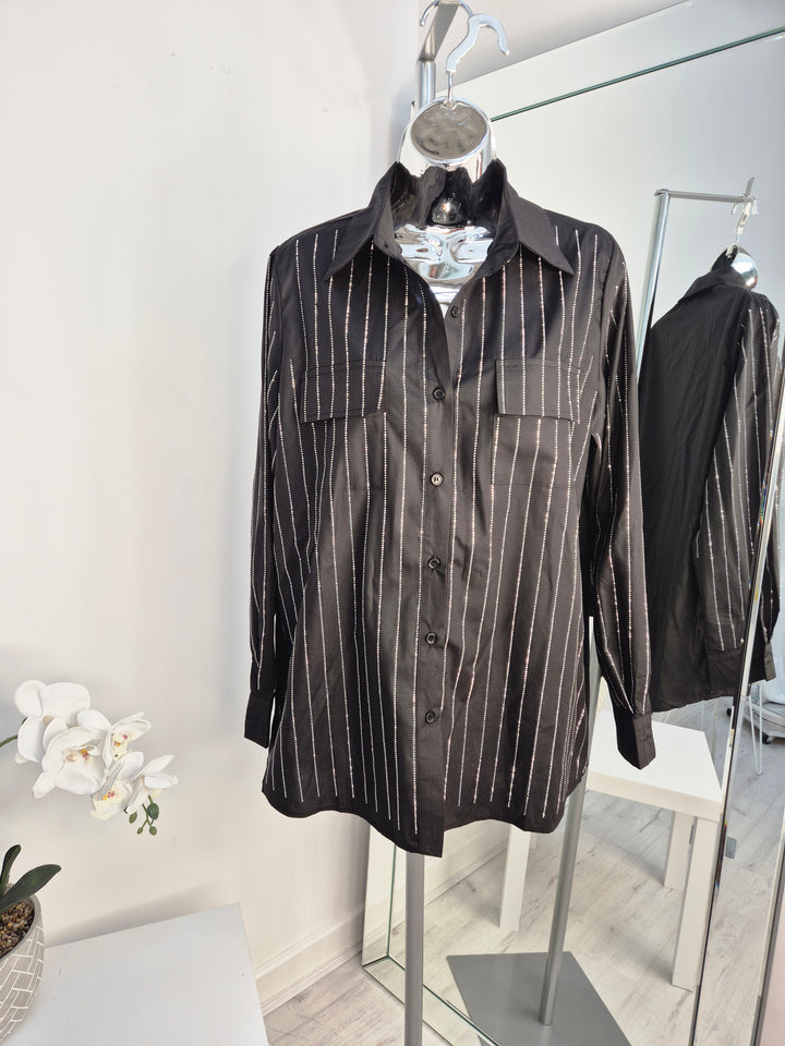 Cora Sparkly Shirt (choose your Size) - Black