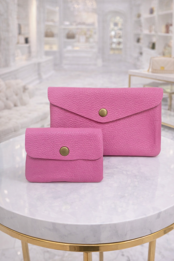 Leather Metallic Purse - (choose your Colour & Size)