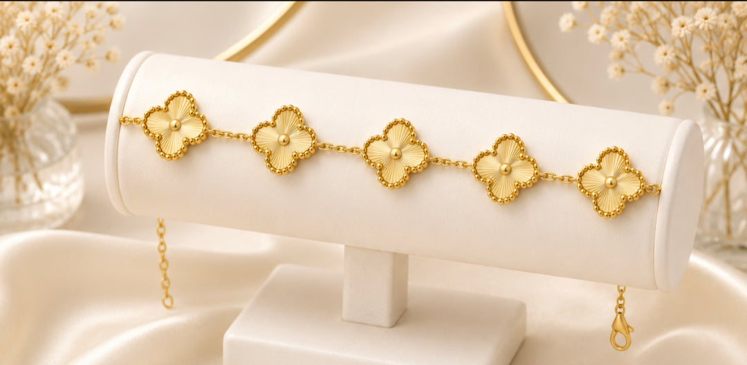 Clover - Gold Tone (choose either Earrings, Necklace or Bracelet)