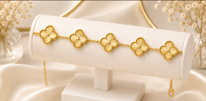 Clover - Gold Tone (choose either Earrings, Necklace or Bracelet)