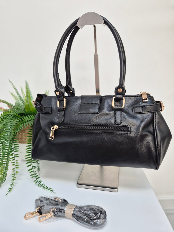 Mia Faux Leather Bag - Black