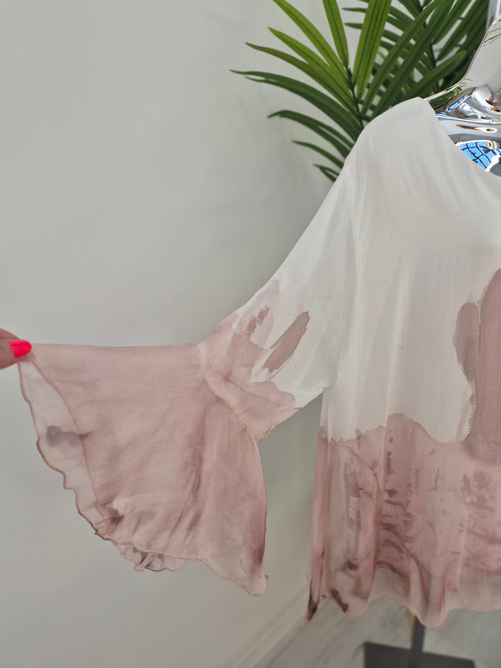 Chiffon Overlay Top - (choose your Colour) - (Curvy)