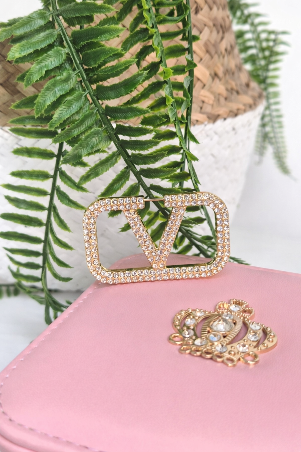 Crystal Brooch - Gold Tone