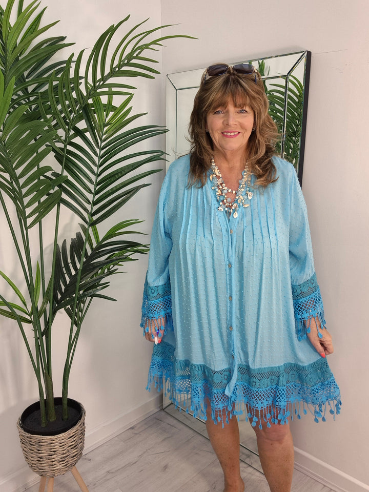 Marbella Lace Beach Dress/Top/Shirt - (choose your Colour) - (Oversized)