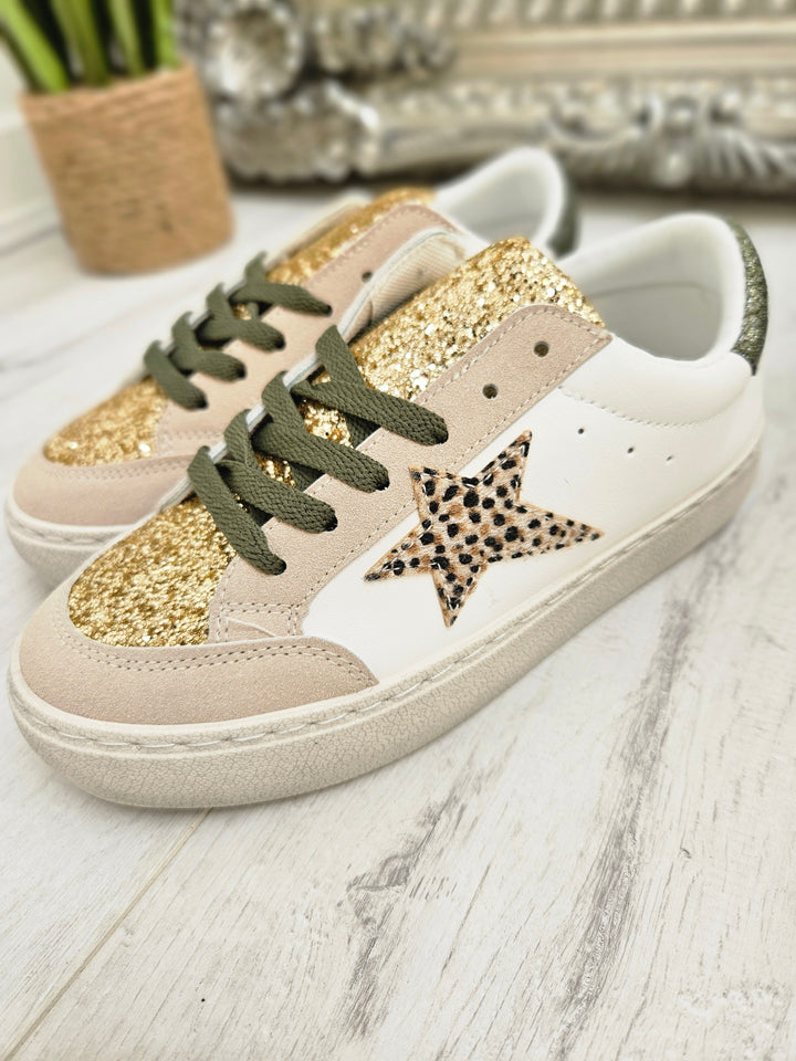 Leopard Trainers - Khaki