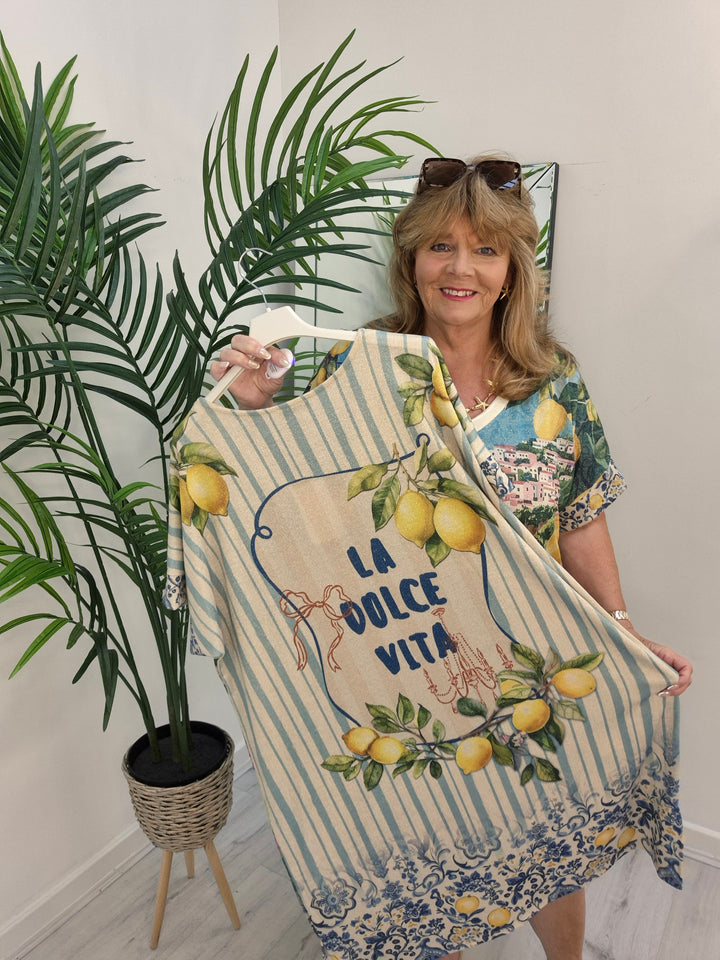 Carla Shimmer Dress - Sorrento/La Dolce Vita (Loose Fit)