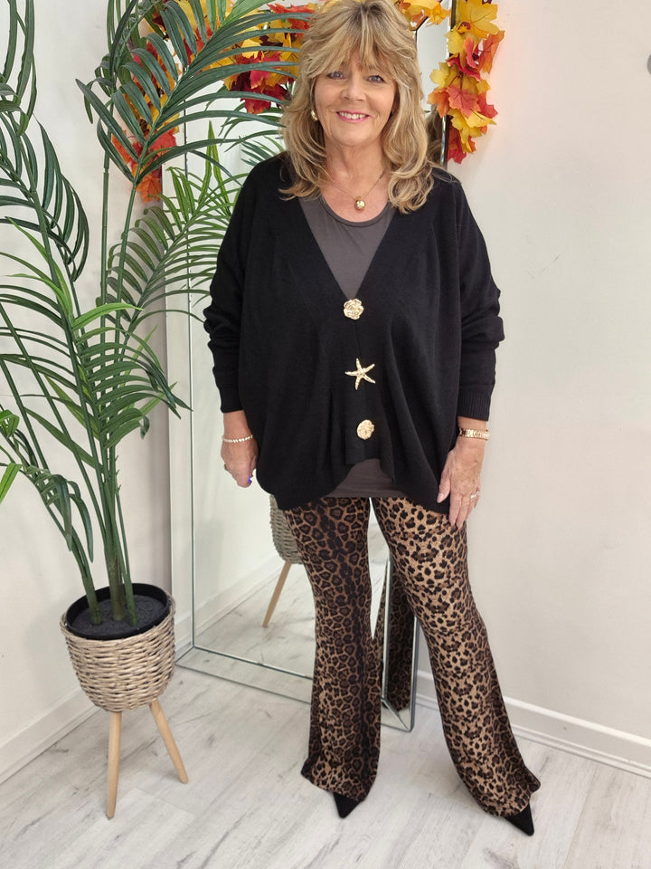 Sally Super Soft Cardigan - Black (Oversized, fits from Size 14 to Size 20)
