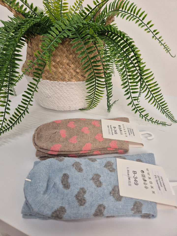 Cosy Soft Socks - Hearts - (choose your Colour)