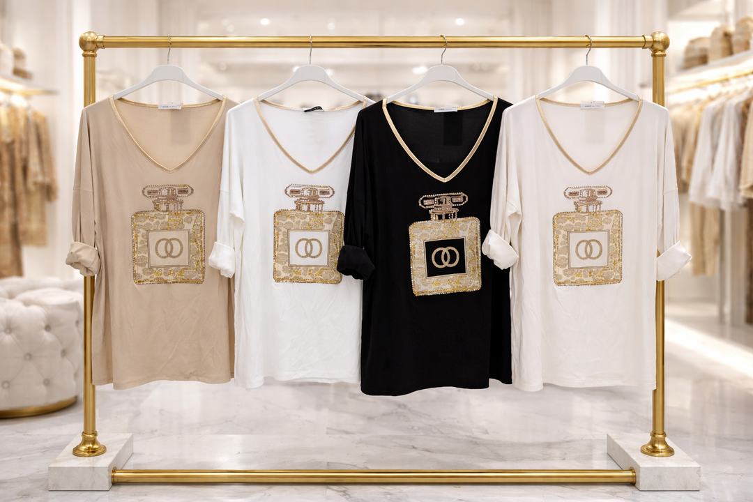 Coco Sparkly Top - Black (One Size - fits from Size 10 up to Size 16/Small Size 18)