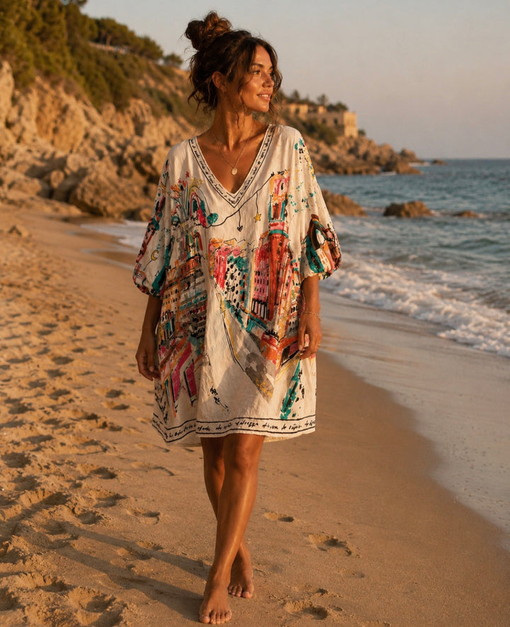 Sicily Dress - One Size/Curvy (fits from Size 10 up to Size 16/Small Busted 18) - Multi