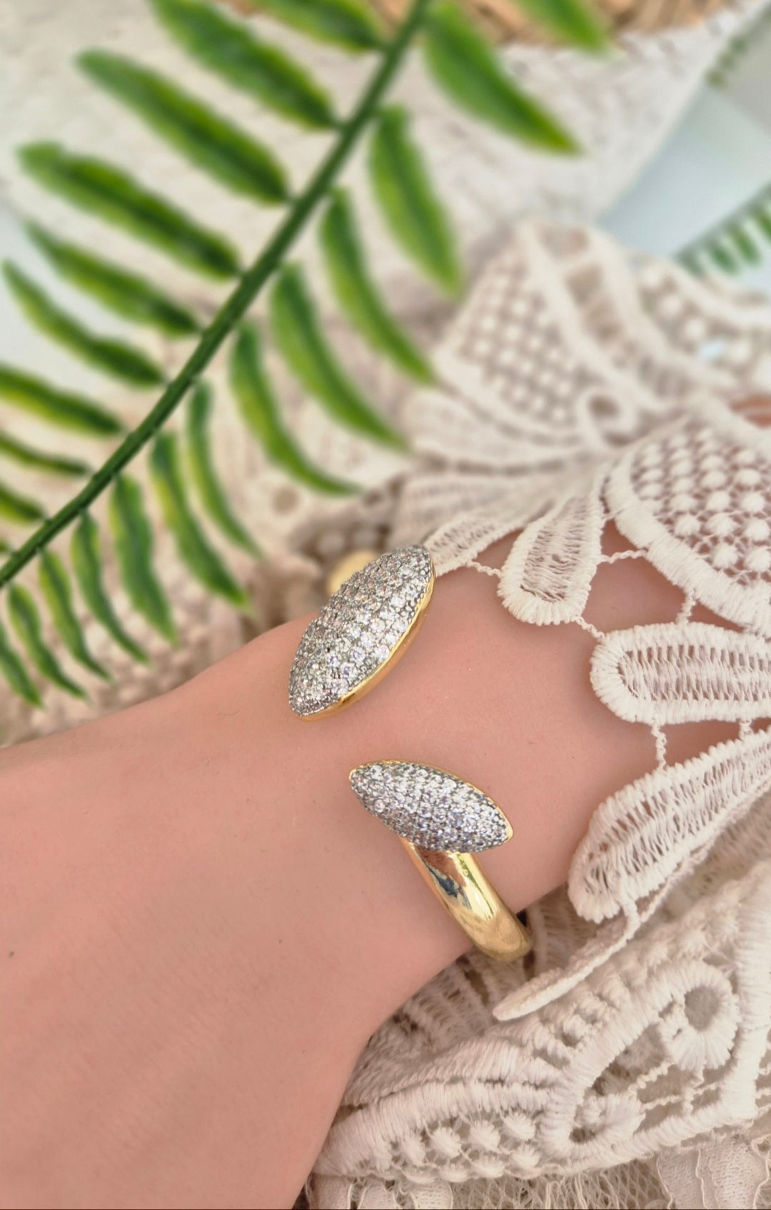 Crystal Statement Bracelet or Ring Set (Adjustable) - (choose your item) Gold Tone