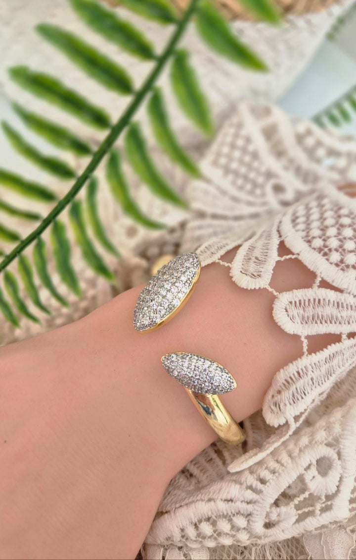 Crystal Statement Bracelet or Ring Set (Adjustable) - (choose your item) Gold Tone