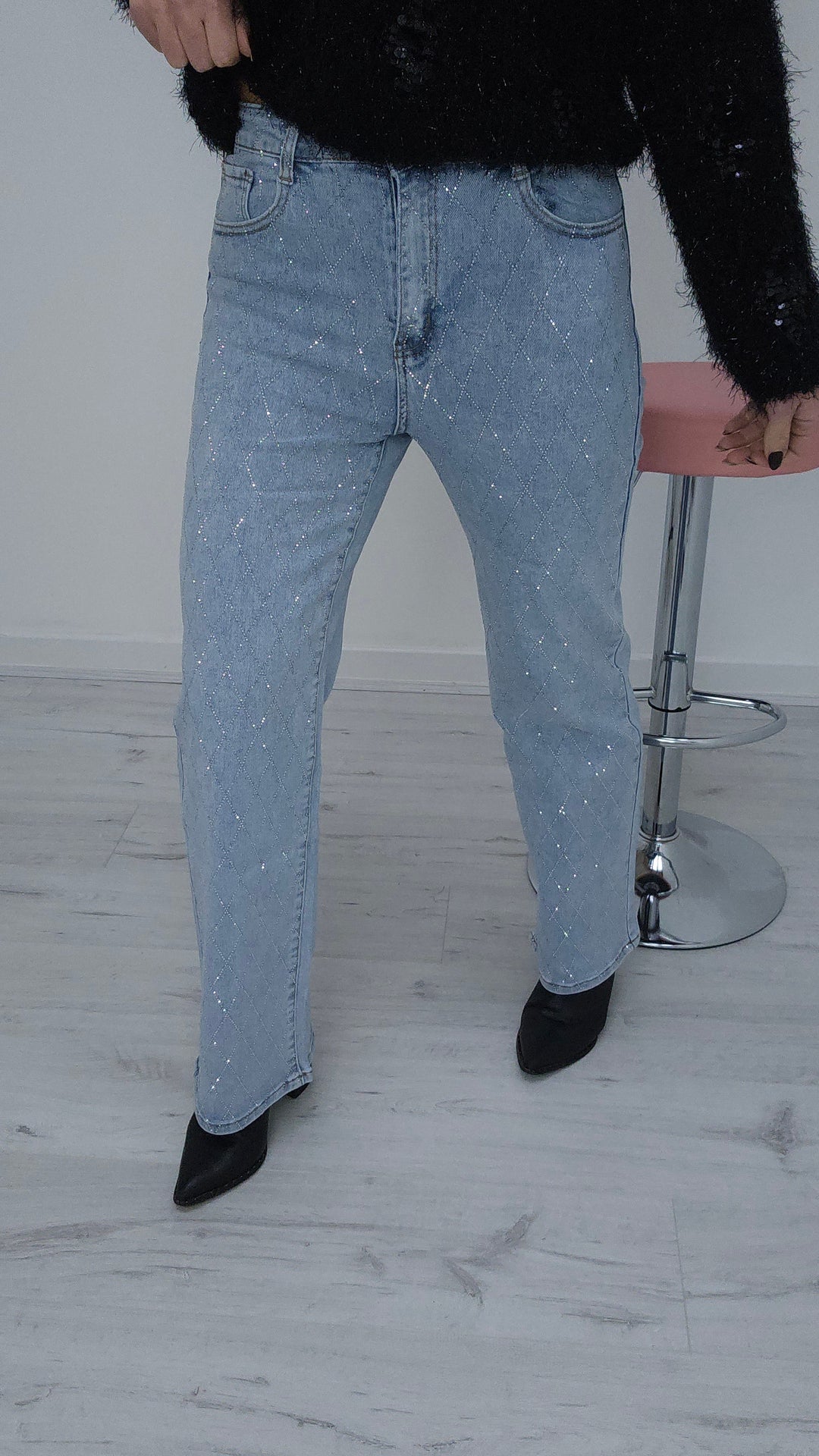 Kelly Diamante/Crystal Jeans - Blue (choose your Size)