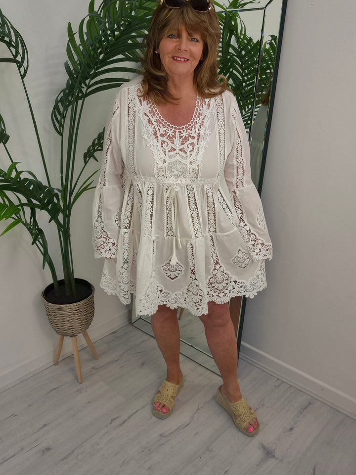 Ibiza Beach Dress - White (One Size/Curvy)