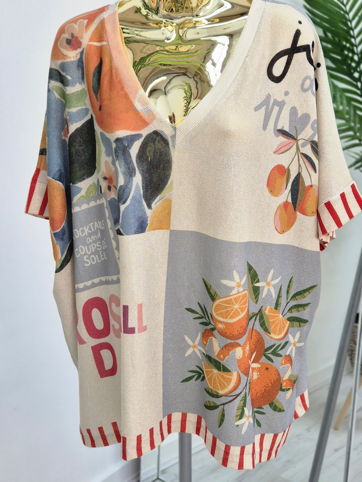 Carla Shimmer Top -  Trip around the Sun (Oversized)