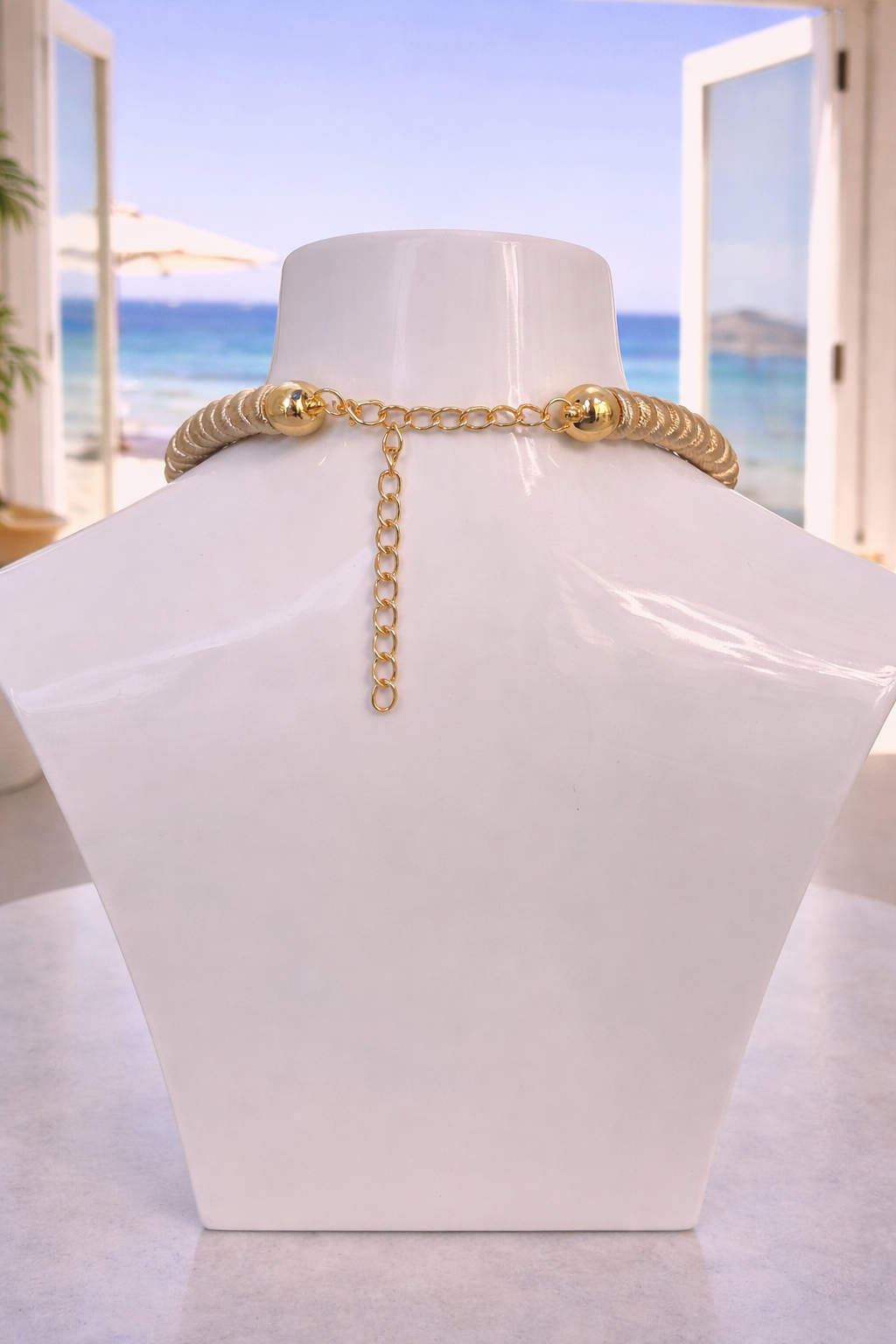 Starfish Necklace & Earrings Set (Gold Tone) - Aqua