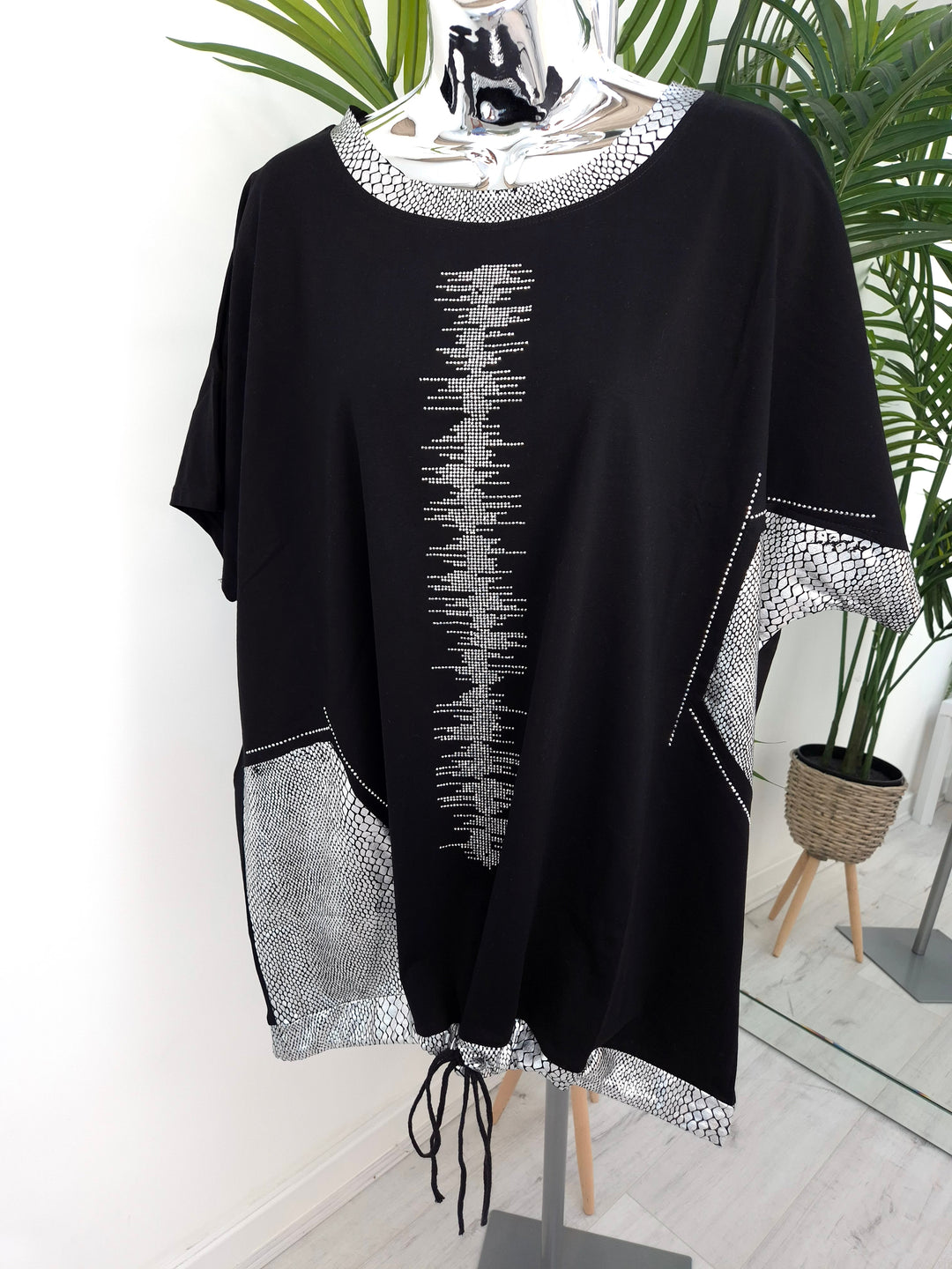 Crystal Tie Fronted Top - (choose your Colour) - Curvy)