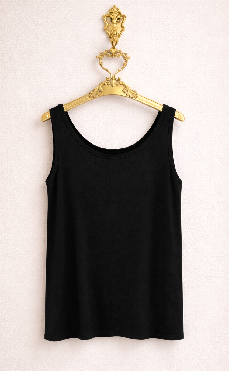 Obsession Basic Vest Tops - (One Size, fits up to Size 16) - Black
