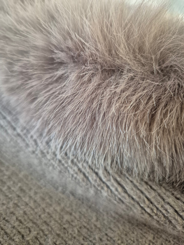 Oslo Faux Fur Hat with attached Scarf - Mocha (Cashmere & Luxe Faux Fur)