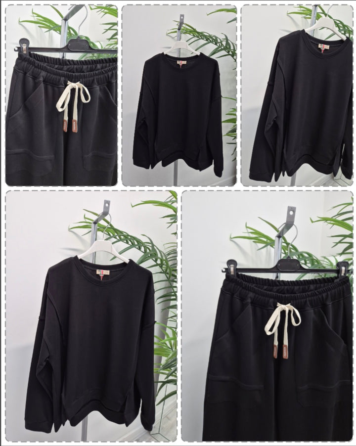 Carly Exposed Seam Co-ord Two Piece Set - (choose your Colour) (One Size fitting up to Size 16)