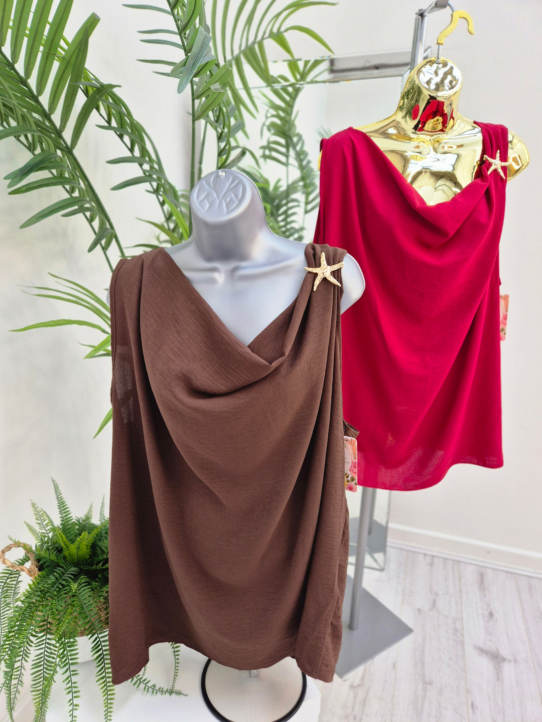 Starfish Cowl Neck Top (choose your Colour) - (fits Sizes 14 to 20)