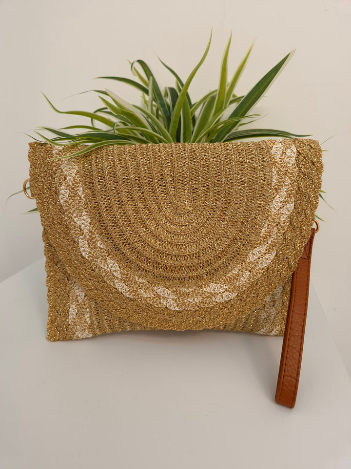 Ibiza Metallic Clutch/Wristlet - Gold Metallic